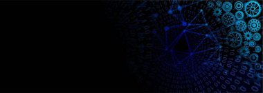 dijital teknoloji ve internet konsepti arka plan, soyut fütüristik illüstrasyon