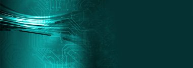 Teknoloji ve dijital efektlerle soyut bir arka plan. yüksek teknoloji devre kartı illüstrasyonu.