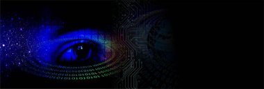 Göz siber devre gelecekteki teknoloji kavramı