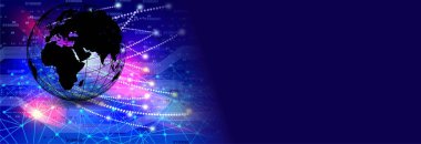 Dünya ve küre ile soyut bir arkaplan. 3d oluşturma