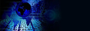 ikili kod ve dünya ile soyut arkaplan