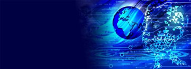 Dünya haritası ve küresi olan soyut arkaplan