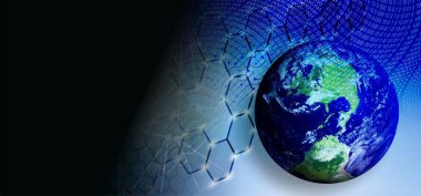 Dünya ve dünya haritası. 3d oluşturma