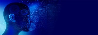 İnsan beyni ve ikili kodlu soyut arkaplan