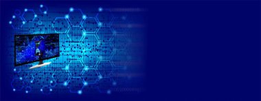 Teknoloji ve dijital aygıtlarla soyut arkaplan.