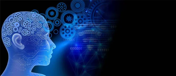 Концепция Технологии Мозга Абстрактный Искусственный Интеллект Рендеринг Лицензионные Стоковые Изображения