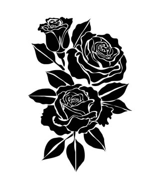 monochrome floral vector illustration