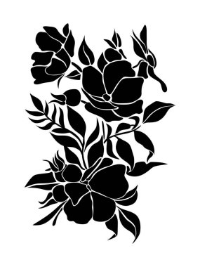 Çiçek botanik elementinin vektör çizimi