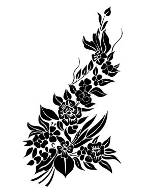 Çiçek ve botanik arkaplanının vektör çizimi