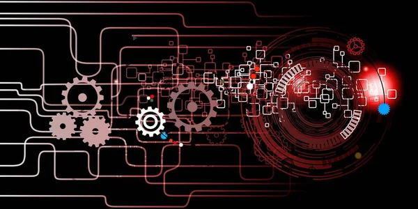Soyut teknoloji kavramına sahip arka plan, 3D illüstrasyon, kare kompozisyon, bilgisayar dijital, yüksek teknoloji teması