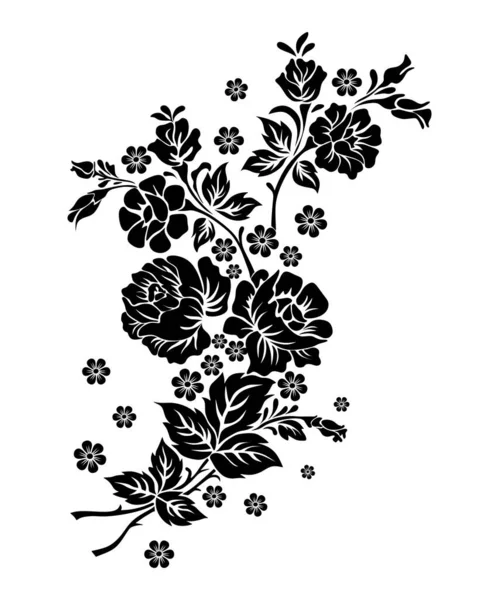 Ornamento Floral Blanco Negro — Foto de Stock