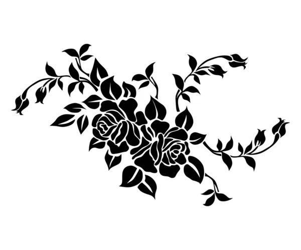 Floral Σχέδιο Λουλούδια Και Φύλλα Εικονογράφηση Διανύσματος — Φωτογραφία Αρχείου