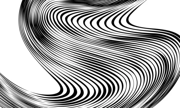 Abstracte Achtergrond Met Gebogen Lijnen Zwart Wit Patroon — Stockfoto