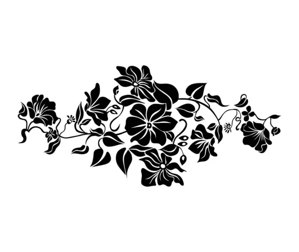 Vector Illustration Flowers Leaves Floral Background — Stock Photo, Image