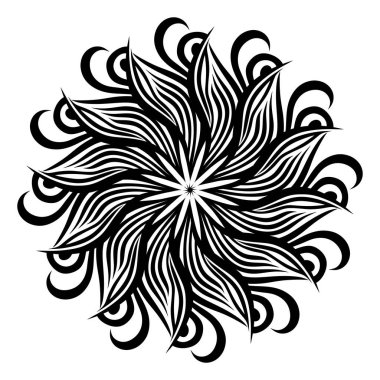 Siyah ve beyaz mandala. vektör illüstrasyonu.