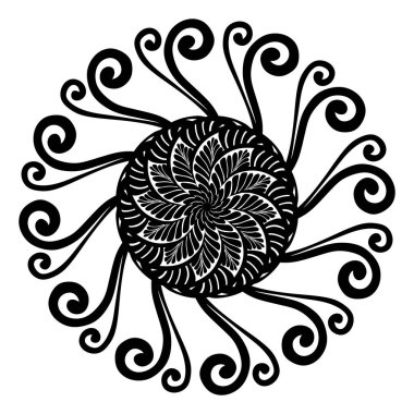 Güzel bir çiçek süslemesinin mandala vektör çizimi