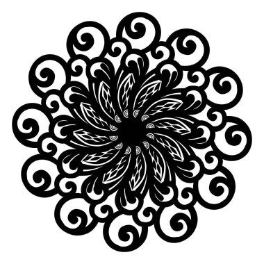 mandala. yuvarlak süs deseni. el çizimi resimleme