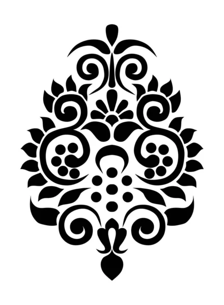 Vector Abstract Floral Ornament Black White Pattern — Fotografia de Stock