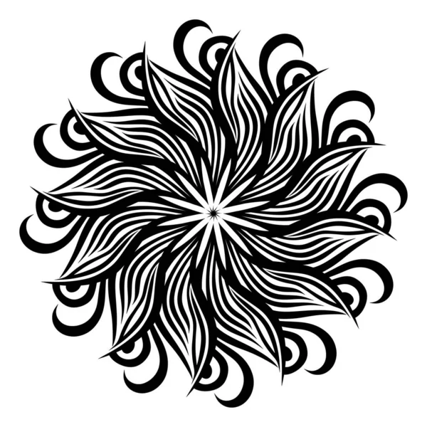 Černá Bílá Mandala Vektorová Ilustrace — Stock fotografie