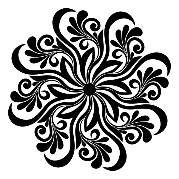 Чорно Білий Абстрактний Мандаланий Візерунок Векторні Ілюстрації — стокове фото