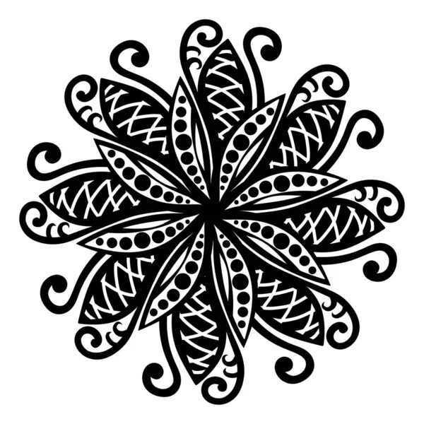 Soyut vektör mandala. siyah ve beyaz resimleme.