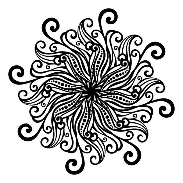 Mandala Black White Vector Illustration — Stok fotoğraf