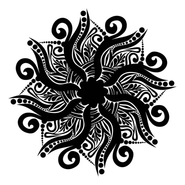 Vector Mandala Mehndi Style Black White — Stock fotografie
