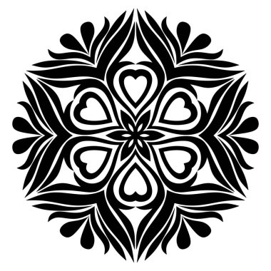 Vektör mandala. siyah ve beyaz dekoratif süs.