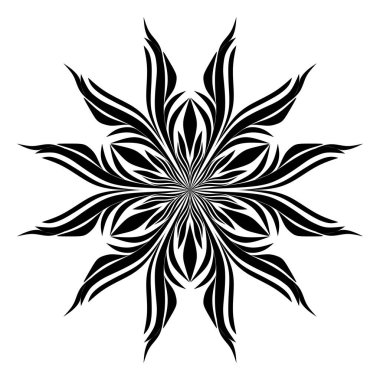 Mandala 'lı siyah beyaz desen. vektör illüstrasyonu