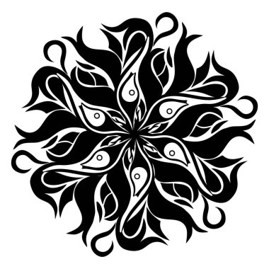 boyama kitabı, vektör illüstrasyonu için siyah ve beyaz mandala