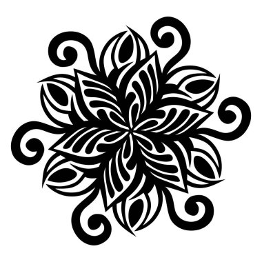Soyut çiçek elementlerinin mandala vektör çizimi
