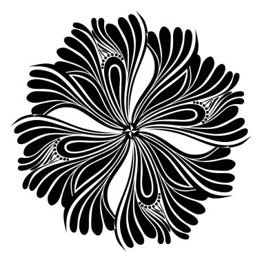 Mandala soyut vektör arkaplanı. siyah ve beyaz desen.