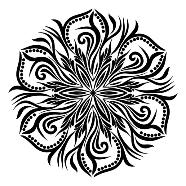 Mandala Vetorial Ilustração Preto Branco — Fotografia de Stock