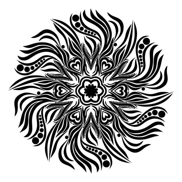 Mandala Ilustração Vetorial Preto Branco — Fotografia de Stock