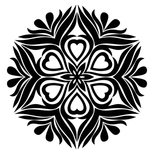 Vector Mandala Black White Decorative Ornament — Fotografia de Stock