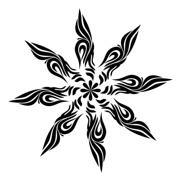 Mandala Černá Bílá Vektor Abstraktní Kmenové Ornament — Stock fotografie