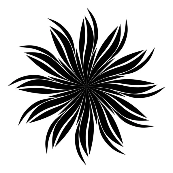 Ikona Mandaly Květin Černobílá Ilustrace — Stock fotografie