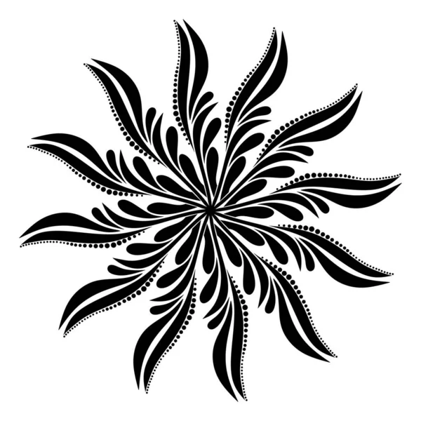 Mandala Black White Flower Floral Pattern — Fotografia de Stock