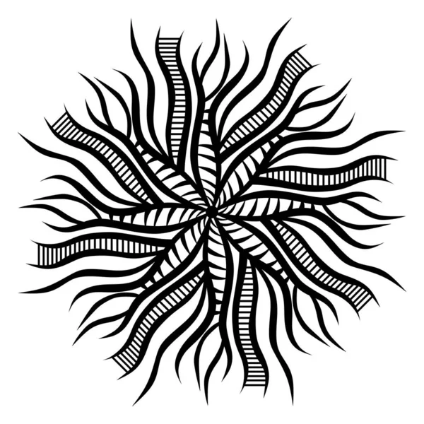 Mandala Czarny Biały Abstrakcyjny Kwiatowy Wzór Wektor Ilustracja — Zdjęcie stockowe