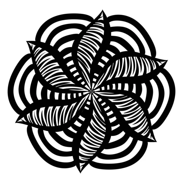 mandala soyut geometrik siyah beyaz desen, vektör illüstrasyonu