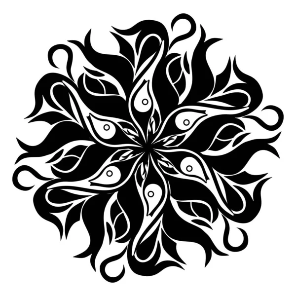 Чорно Біла Мандала Розмальовки Векторні Ілюстрації — стокове фото