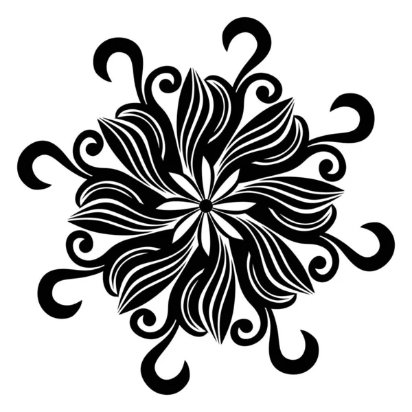 Soyut çiçek elementinin mandala vektör çizimi