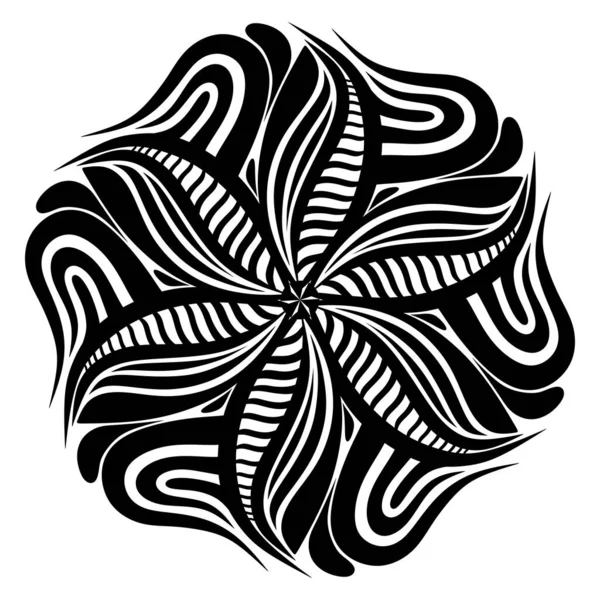 Soyut vektör mandala. siyah ve beyaz desenli. el çizimi resimleme.