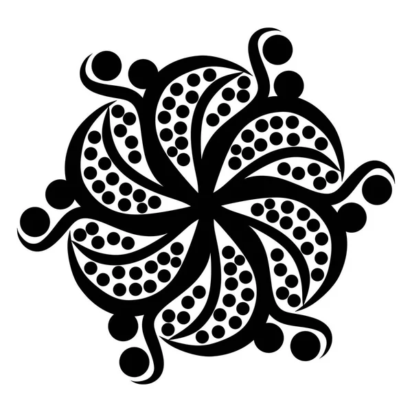 Μαντάλα Floral Μοτίβο Μαύρο Και Άσπρο Σχέδιο Διανυσματική Απεικόνιση — Φωτογραφία Αρχείου
