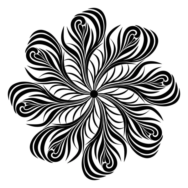 Black White Mandala Abstract Flower Pattern Vector Illustration — Stockfoto