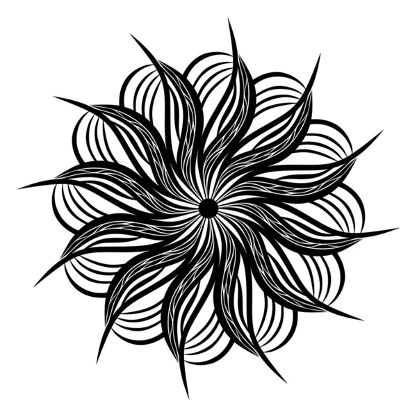 Black White Flower Mandala Vector Illustration — Stockfoto