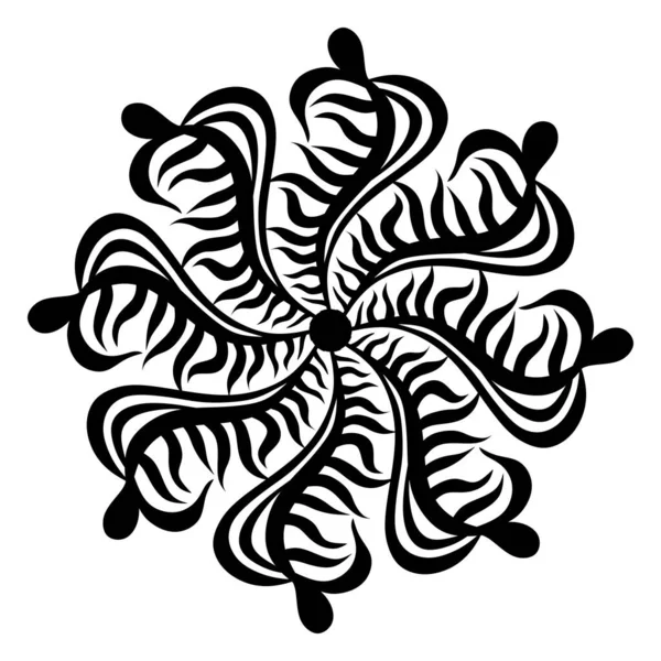 Black White Mandala Vector Illustration Flower — Stockfoto