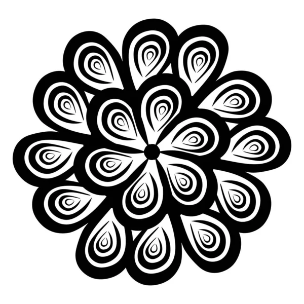 抽象的な曼荼羅の花模様ベクトル図 — ストック写真
