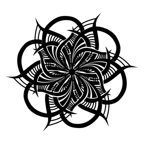 Μαύρο Και Άσπρο Μανδάλα Διακοσμητικό Διανυσματικό Μοτίβο Αφηρημένο Λουλούδι Και — Φωτογραφία Αρχείου