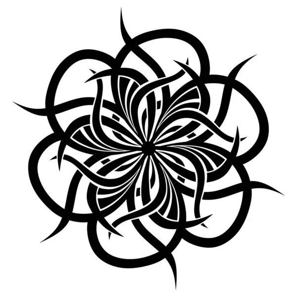 abstract black and white mandala ornamental pattern, vector illustration
